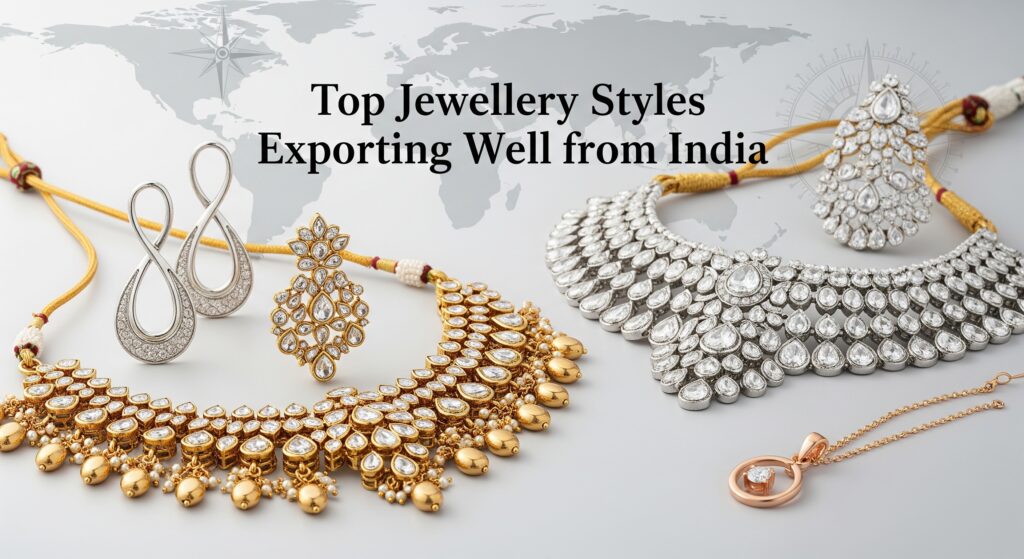 Explore the top jewellery styles India exports in 2025, from coloured gemstones to lab-grown diamonds, gold & silver jewellery. Crafted by Bhavya Gems & Jewels.